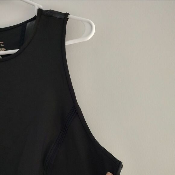 Members Mark Women's Size XL Black Work it Out Tank Top Shirt Cropped Sleeveless - Picture 4 of 5